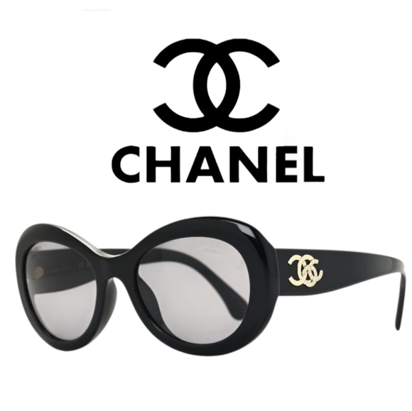 CHANEL Accessories - Brand New! Chanel CC Black 5469-B CC Oval Sunglasses SUNNIES POLARIZED